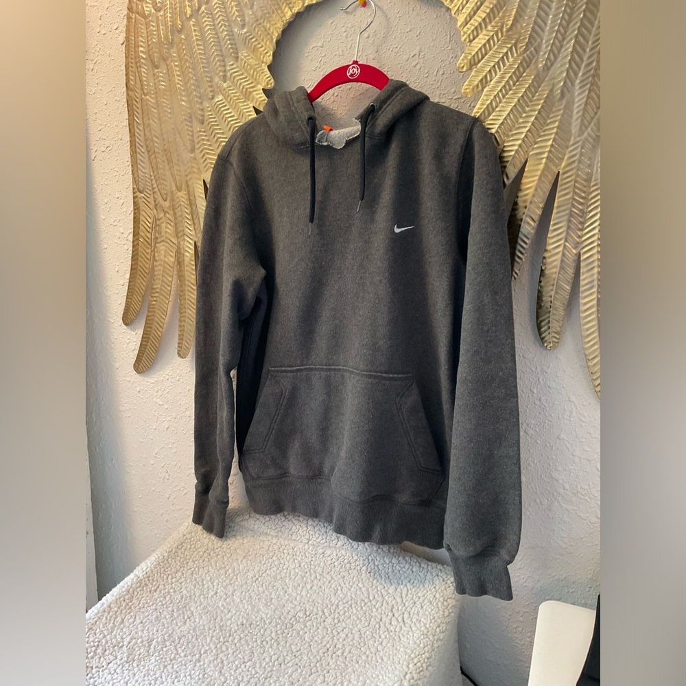 Nike logo gray sweatshirt hoodie size small the athletic dept. orange tag